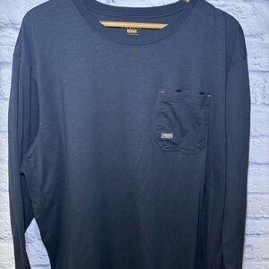 Ariat Rebar Shirt Mens XXL Workman Logo Long Sleeve Workwear Utility Black Crew